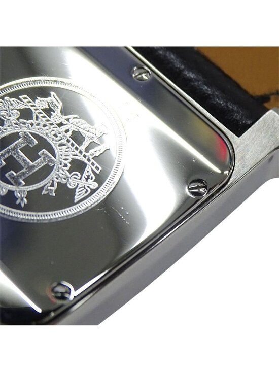 Hermes Watch Boys Quartz Stainless Steel Leather Silver Black A Polished main image 11